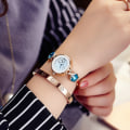 Miniatyrbillede 2 af 7: Elektronisk Quartz Dameur Kvinder Mærke Mode Liv Vandtæt Studerende Stålrem Dameur gold strap white diamond