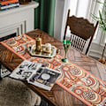 Miniatyrbillede 2 af 11: Retro Amerikansk Orange Peris Printet Bordløber Dug med Kvaster Bryllupsdekoration Bordløber The Foam Runners Hjem 35x200cm Style5