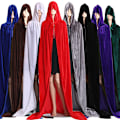 Miniatyrbillede 2 af 4: Halloween Kappe Julekostume Cos Død Inverness Troldmand Heks Prins Prinsesse Kappe Robe Red XL (length 170CM)