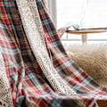 Miniatyrbillede 5 af 6: Boho Mørklægningsgardiner til Stue Soveværelse Røde Gitre Plaid Bondehus Jul Køkken Luksus Vinduesgardin Boligindretning Red W150xH280cm