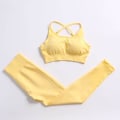 Miniatyrbild 10 av 11: Yoga Set Träningskläder Träningsdräkt Höga Midjebyxor Sport-BH:ar För Kvinnor Bra Pants-Dark Gray L