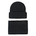 Miniatyrbilde 8 av 9: Strikket Lue Barnes 2023 Høst og Vinter Nytt Lueskjerfsett Stripet Strikket Ullue Navy blue M code