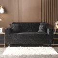 Miniatyrbillede 1 af 11: Crystal Velvet Elastisk Sofabetræk Udtrækkelig Sofabetræk Sofabetræk Sektionsopdelt Ensfarvet Enkelt/To/Tre/Fire Sæder L Form Kræver Køb af 2 Stk Black 145-185cm