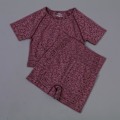 Pikkukuva 1 / 11: Joogasetti Urheilupuku Treenausvaatteet Lyhythihainen Crop Top Joogashortsit Naisille wine red set M