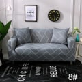 Miniatyrbild 1 av 4: Elastiskt sofföverdrag tvärsnitt elastisk fjäder för vardagsrumssoffa överdrag L-formad fåtöljöverdrag Grey 3-seat