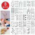 Miniatyrbilde 10 av 11: Midlertidige tatoveringsklistremerker for jenter, vanntette, langvarige, falske tatoveringsklistremerker, lyse, søte tatoveringer på kropp, ansikt, barn M 30pcs
