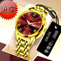 Miniatyrbild 11 av 11: Automatisk Mekanisk Klocka Herrkalender Lysande Vattentät Rund Vanligt Glasspegel Armbandsur Roman gold white noodles