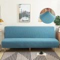 Miniatyrbild 1 av 11: 15 Färger Polar Fleece Sofföverdrag för Bäddsoffa Utan Armstöd Vikbar Bänk Överdrag Sofföverdrag X/Z/D Storlek För Hem Hotell Blue Z  160-190cm