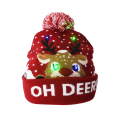 Miniatyrbillede 6 af 11: Julesweater med julehat, Santa Elk, strikket hue med LED-lys, tegneseriemønster, julegave til børn, nytårsartikler B05 21x20cm