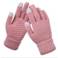 Miniatyrbilde 11 av 11: Dame Vinter Touch Screen Hansker Tykke Varme Strikkede Stretch Hansker Imitert Ull Full Finger Utendørs Skihansker Red One Size