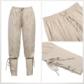 Miniatyrbild 4 av 11: Piratbyxor för män Renässans Medeltida Viking Kostym Dragsko Shorts Halloween Vuxen Cosplay White XXL