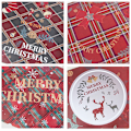 Miniatyrbillede 2 af 7: Juledekoration Kreativ Jul PVC Tryk Bordmåtte Kopmåtte Hver 6 Pakke 12 stk Christmas snowflake