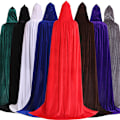 Miniatyrbillede 2 af 4: Halloween Kappe Julekostume Cos Død Inverness Troldmand Heks Prins Prinsesse Kappe Robe Red L (length 150CM)