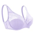 Miniatyrbild 5 av 9: Queenral Ny Spets BH Kvinnor Sexiga Underkläder Bygel Broderi Blommig Bralette Plus Size White 90C