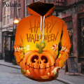 Miniatyrbillede 1 af 9: Halloween Hættetrøje Langærmet Fleece Sweatshirt Græskarlygte Horror Flagermus Kvinder Mænd Børn Gaver Halloween-8 S