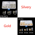Miniatyrbillede 6 af 8: 135/270/315 stk. 2.8/4.8/6.3 mm Krympe terminal isolering tætnings ledningsstik han- og hunstik fjeder terminal Kit 135 PCS Silvery