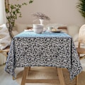 Miniatyrbilde 1 av 8: Japansk Stil Bomull Lin Bordduk Vaskbar Rektangulær Blå Havbølge Hjem Kaffe Spisebord Peis Mikrobølgeovn Dekke Waves 140x260 cm