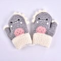 Miniatyrbild 8 av 11: Tecknade Dinosaurie Babyhandskar Varma Höst Vinter Barn Flicka Pojke Hel Fingerhandskar Stickade Tjocka Utomhus Barn Småbarn Vantar Pink