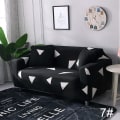 Miniatyrbild 1 av 4: Elastiskt sofföverdrag tvärsnitt elastisk fjäder för vardagsrumssoffa överdrag L-formad fåtöljöverdrag Black 3-seat