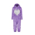 Miniatyrbilde 1 av 6: Dame Vår Høst Hette Jumpsuit Kjærlighetstrykk Kåpe Varm Casual Romper Dame Hjem Glidelås Pyjamas Purple L