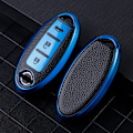 Pikkukuva 1 / 11: Nahkainen TPU-auton avaimenperäkotelo Nissan Leaf Micra Qashqai J11 J10 X Trail T32 Versa Note Patrol -avaimenperäkotelon lisävarusteille 3 - 2 Blue