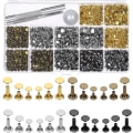 Pikkukuva 11 / 11: 480 kpl Metallisia Kaksipuolisia Niittejä Pyöreitä Nittejä DIY Nahkatyöhön Laukku Vyö Vaatteet Kenkien Lemmikkieläinten Pannan Kiinnitystyökalut 360pcs With Pliers