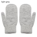 Miniatyrbilde 1 av 11: Nye Doble Kaninhårhansker Dame Vinter Koreansk Versjon Ensfarget Alle Fingre Vinter Damehansker Jentevotter Light Gray One Size