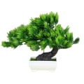 Miniatyrbilde 1 av 11: Kunstige planter i potte Grønn Bonsai Lite tre Gressplanter Potte Ornament Falske blomster for hjem hage dekorasjon Bryllupsfest S