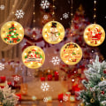Miniatyrbilde 2 av 5: Stjernelys Julestemning Gardin Utstillingsvindu Dekor Romoppsett Led Farget Lampe Sugekopp Hengende Lys Five-piece USB