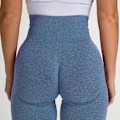 Miniatyrbild 3 av 11: Sommar Europeisk och Amerikansk Mode Sport Fitness Yoga Byxor Sömlösa Tights Shorts för Kvinnor 9165 shorts-Lake Blue M