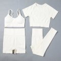 Miniatyrbilde 11 av 11: Yoga Sett Topper Og Leggings Treningsklær Aktive Klær For Kvinner Purple short L