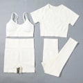 Pikkukuva 11 / 11: Joogasetti Toppeja Ja Leggingsejä Aktiivivaatteet Naisten Treenausvaatteet Grey bra set M