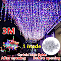 Miniatyrbild 5 av 6: 10M Fönstergardin LED-ljusslinga Istapp Fairy Bröllopsfest Juldekor Multicolor 10M