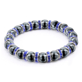 Miniatyrbillede 8 af 11: Naturlige hæmatitperlearmbånd til mænd Uden magnetisk sundhedsbeskyttelse Dame Smykker Charm Krystalsten Stretch Armbånd Bangle Red Silver