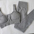 Miniatyrbillede 6 af 11: Yoga Sæt Høj Elastisk Trænings Sportssæt Polstret Sports BH Høj Talje Sports Leggings Gym Coffee Set L