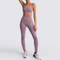 Pikkukuva 6 / 11: Jooga-asu Urheiluvaatteet Fitness-asu Urheiluliivit Leggingsit 2-osaiset Setit Joogaan Naisille Grey M