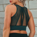 Miniatyrbilde 1 av 11: Yoga BH Fitness Dame T-skjorter Trenings Sports BH Yoga Vest Løping Gym Sport Dark Green L