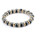 Miniatyrbillede 5 af 11: Naturlige hæmatitperlearmbånd til mænd Uden magnetisk sundhedsbeskyttelse Dame Smykker Charm Krystalsten Stretch Armbånd Bangle AB Silver