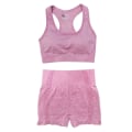 Pikkukuva 11 / 11: Joogasetti treenipaidat urheiluhousut rintaliivit kuntosalivaatteet shortsit naisille 3pcs ShortGray L