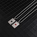 Miniatyrbillede 4 af 11: Herre Statement Poker Lucky Ace of Spades Vedhæng Halskæde Rød Sort Sølvfarve Rustfrit Stål Lang Kæde Halskæder Smykker red popcorn chain
