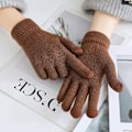Miniatyrbild 3 av 11: Cashmere Stickade Damhandskar Vinter Cashmere Stickade Dam Höst Vinter Varma Tjocka Handskar Pekskärm Skidhandskar Dark Red One Size