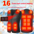 Miniatyrbild 1 av 5: 16 Områdes Värmeväst Män/Kvinnor Casual V-ringad USB Uppvärmd Väst Smart Temperaturkontroll Värmejacka Bomullsjacka Vinterjakt 16 areas L