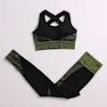 Miniatyrbild 1 av 11: Yoga Set Träningskläder gym fitness för damer träningsdräkt bar pents Dark green M