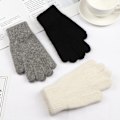 Miniatyrbillede 3 af 11: 2023 Elastiske Handsker med Fuld Finger Varme Tykke Cykelkørsel Mode Kvinder Mænd Vinter Varme Strikkede Uldne Udendørs Handsker Light Grey One Size