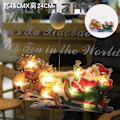 Miniatyrbilde 1 av 11: LED Julelyskaster Snømann Form Vindu Vindusklistremerker Hengende Lampe Julelyskaster Juledekorasjonslys Sled Santa Claus [large]]