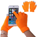Miniatyrbillede 1 af 11: 1 Par Unisex Vinter Varme Kapacitive Strikhandsker Bløde Komfortable Håndvarmere til Touchskærm Smart Phone Nye Orange One Size