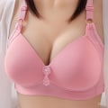 Miniatyrbilde 1 av 5: Dame Glossy BH Komfortabel Pluss Størrelse Push Up Undertøy Pink 44/100BC
