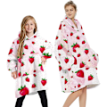 Pikkukuva 7 / 11: Loalirando Oversized Hupparipeitto Pehmeä Fleece Hupparipeitto Naisille Miehille Lapsille Puettava Huppupeitto Isollla Taskulla Grey - Sheep One Size