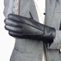 Miniatyrbild 3 av 9: Nya Vinterhandskar för Män Varma Äkta Fårskinns-handskar för Män Termiska Get-päls Kashmir Äkta Läder Snöhandskar Manuella Black C One Size