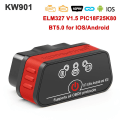 Pikkukuva 1 / 7: KONNWEI KW901 ELM327 V1.5 PIC18f25k80 Bluetooth 5.0 OBD2 -skanneri ELM 327 V1 5 Auto OBD 2 Auton diagnostiikkatyökalut PK Vgate iCar2 KW901 BT5.0 Red V1.5 PIC18f25k80